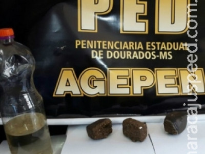 Agentes apreendem maconha e bebida artesanal na Penitenciária de Dourados