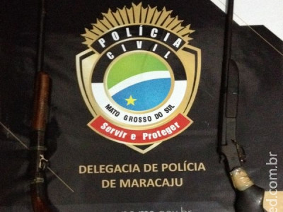 Polícia Civil de Maracaju apreende duas espingardas em fazenda