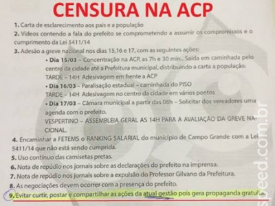 Sem reajuste, ACP proíbe professores de curtirem ações sobre Bernal