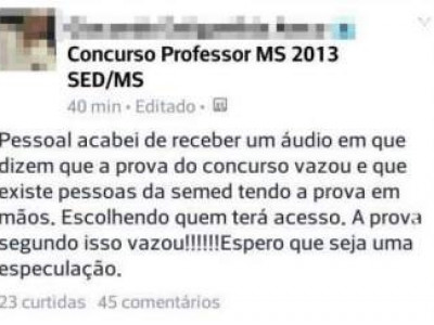 Prefeitura nega boato de vazamento do gabarito em concurso para professor