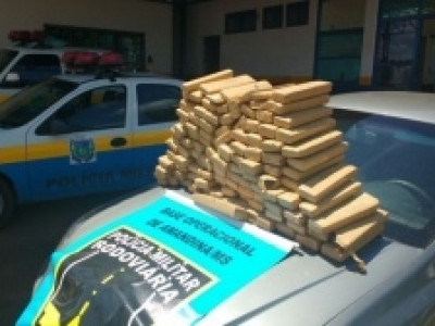 Policiais prendem gaúchos pelo transporte de 110 quilos de maconha em veículo