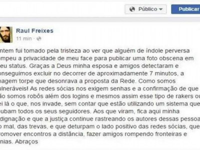 Ex-prefeito tem Facebook invadido com imagem obscena e lamenta perseguição