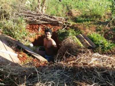 Homem que matou mulher em MS é preso dentro de cova