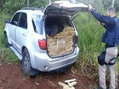 PRF apreende 1,3 tonelada de maconha em carro roubado