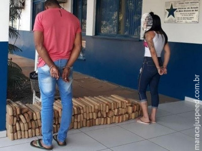 Casal é preso em flagrante com 150 kg de maconha em carro