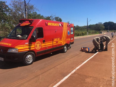 Maracaju: Ciclista cai ao atropelar cachorro