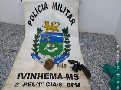 PM de Nova Andradina apreende arma de fogo e droga
