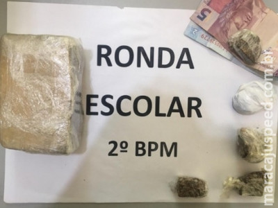 Aluno é apreendido com tablete de maconha dentro da escola