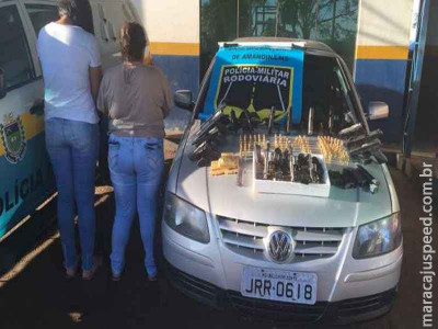 Mulheres são presas com arsenal dentro de tanque de combustível