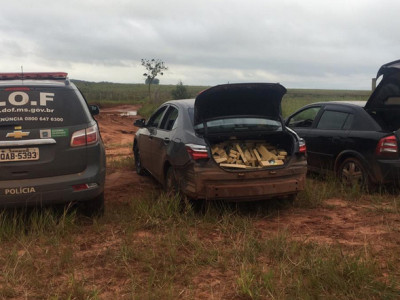 Dois veículos carregados com quase 700 Kg de droga que seguiam para o Rio Grande do Sul foram apreendidos pelo DOF