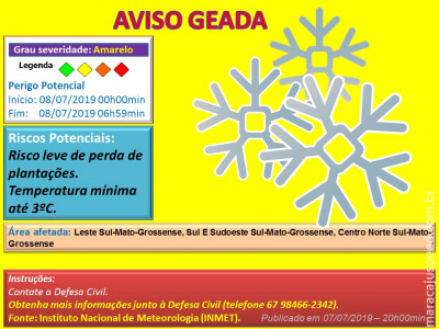 Maracaju: Aviso de Geada
