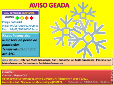 Maracaju: Aviso de Geada