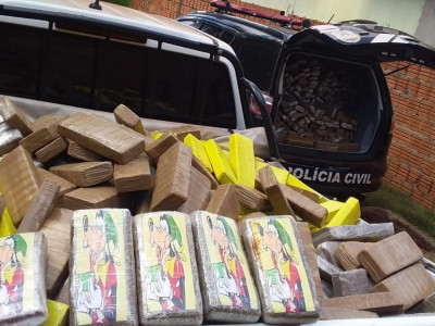 Droga apreendida em residência no Guaicurus pesou 800 kg