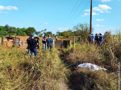  Homem morre após acidente em estrada vicinal 