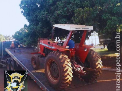  Polícia recupera trator furtado por organização que agia em fazendas de MS 