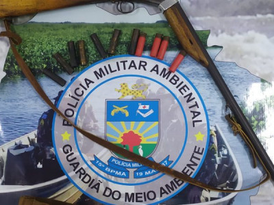 Caçador é surpreendido e polícia apreende rifle e munições
