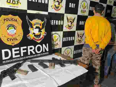Polícia de MS prende dois paraguaios com fuzis de uso militar