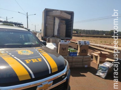 PRF apreende 500 mil maços de cigarros em Dourados (MS) 