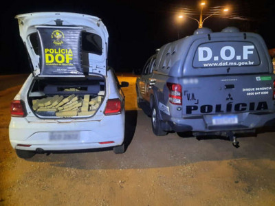 DOF apreende veículo com quase 400 quilos de maconha na MS-164 