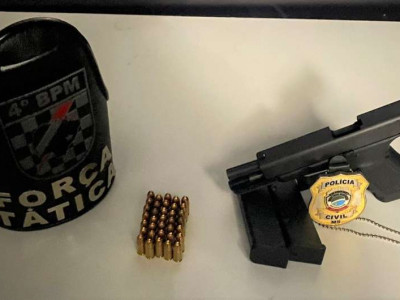 Foragido é preso com pistola de uso restrito em hotel