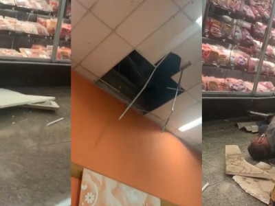 Trabalhador que caiu de teto que desabou em supermercado de Campo Grande está hospitalizado