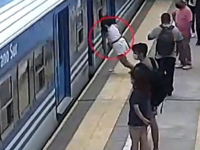 Mulher passa mal e cai em trilhos de trem na Argentina