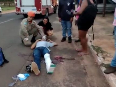 Militar fratura joelho após cair de moto nas Moreninhas