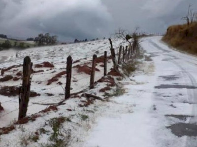 Chuva de granizo causa danos em plantações