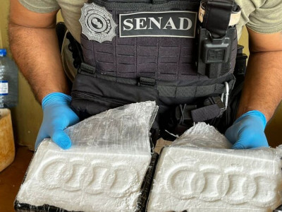 Dupla é presa com tabletes de cocaína na linha internacional
