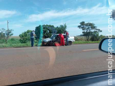 Grave acidente deixa condutor ferido na rodovia BR-060 próximo a fazenda Ponto Alto