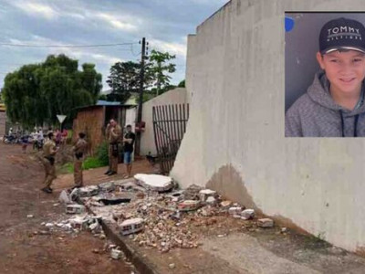 Morre menino de 12 anos atingido por queda de muro em Maringá