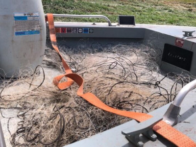 Polícia apreende 500 metros de redes de pesca no rio Paraná
