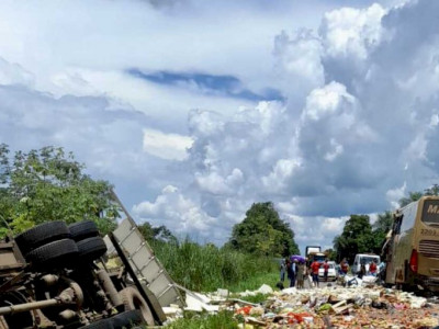 Acidente entre ônibus e carreta deixa 7 mortos na BR-174 
