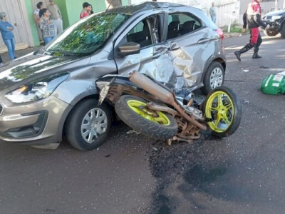 Acidente grave deixa motociclista entre a vida e a morte em Campo Grande