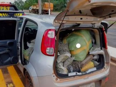 PRF em Sidrolândia captura homem com veículo com mais de 200 kg de maconha e quase 2 kg de Skank
