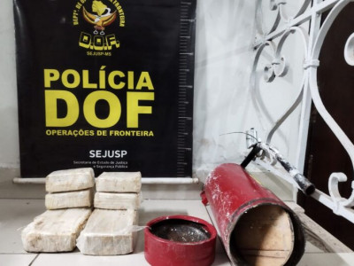 Mulher é presa transportando cocaína dentro de extintor