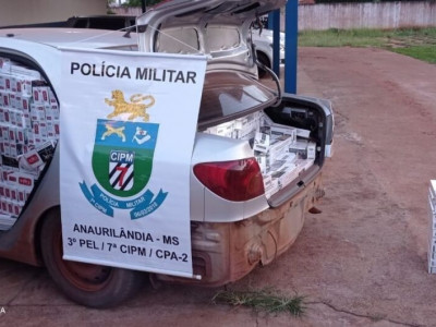 Polícia apreende veículo carregado com cigarros contrabandeados 
