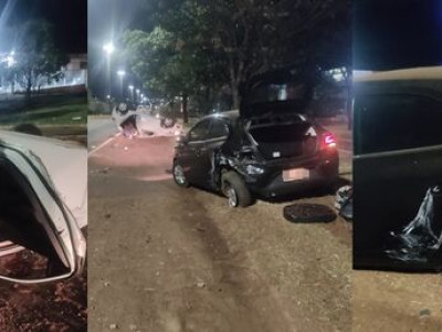 Bêbado arrebenta traseira de carro e capota em Campo Grande 