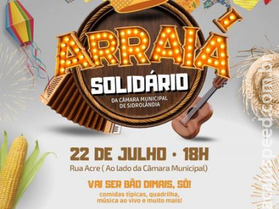 Câmara Municipal de Sidrolândia realizará o 1º Arraia Solidário 