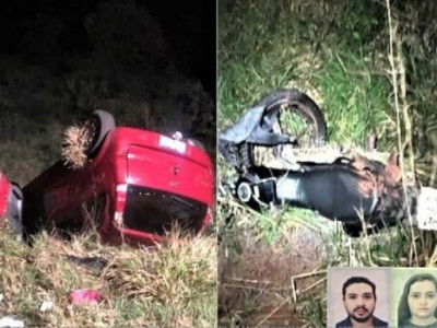 Acidente entre moto e carro mata duas pessoas em Naviraí