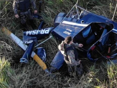 Com destino a Fátima do Sul, helicóptero do Paraná cai em MS