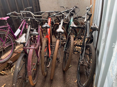 Maracaju: Polícia Civil divulga fotos de bicicletas encontradas na região da Favelinha visando localizar eventuais proprietários