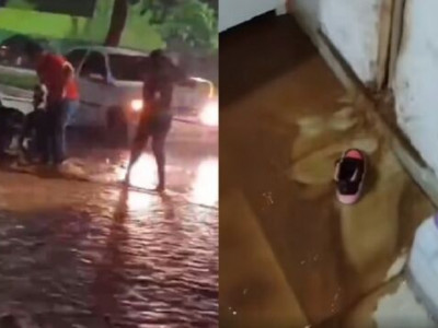 Chuva arrasta moto e invade casa em Ribas do Rio Pardo