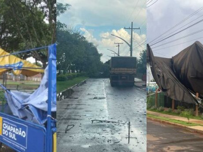 Chuva de granizo e vendaval deixa estragos em Chapadão do Sul