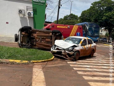 Mais um acidente é registrado em cruzamento de vias em Caarapó