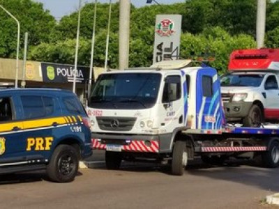 PRF e PM/SP recuperam ambulância roubada em Sidrolândia