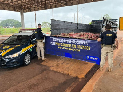 Homem é preso ao transportar droga em fundo falso de caminhão