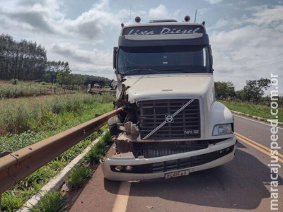 Motorista foge após causar acidente com caminhões na MS-338