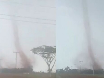 Raro em MS, tornado causa destruição em Taquarussu