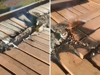 Moradores colocam fogo em ponte na MS-345
